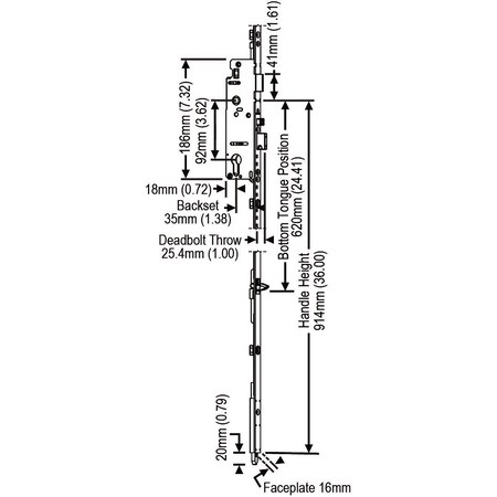 Strybuc Manual Tongue Shootbolt 850-8778263